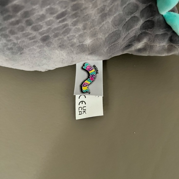 Squishmallow 8” dinosaur Gray and Teal Plush Toy - Picture 4 of 4